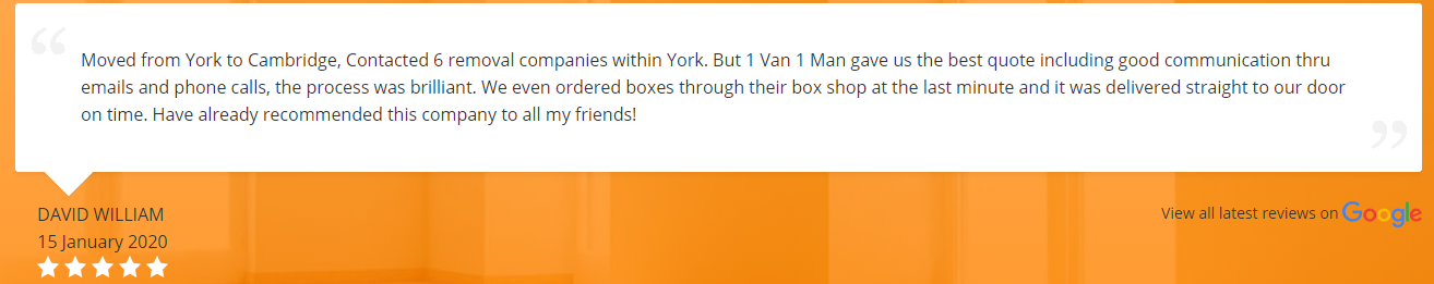 1 Van 1 Man Removals services